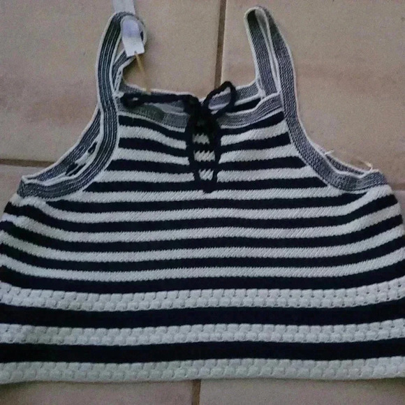 NWT HOUSE OF HARLOW 1960 Navy Striped Sleeveless Top & Shorts 2 Piece Set large - Picture 7 of 8